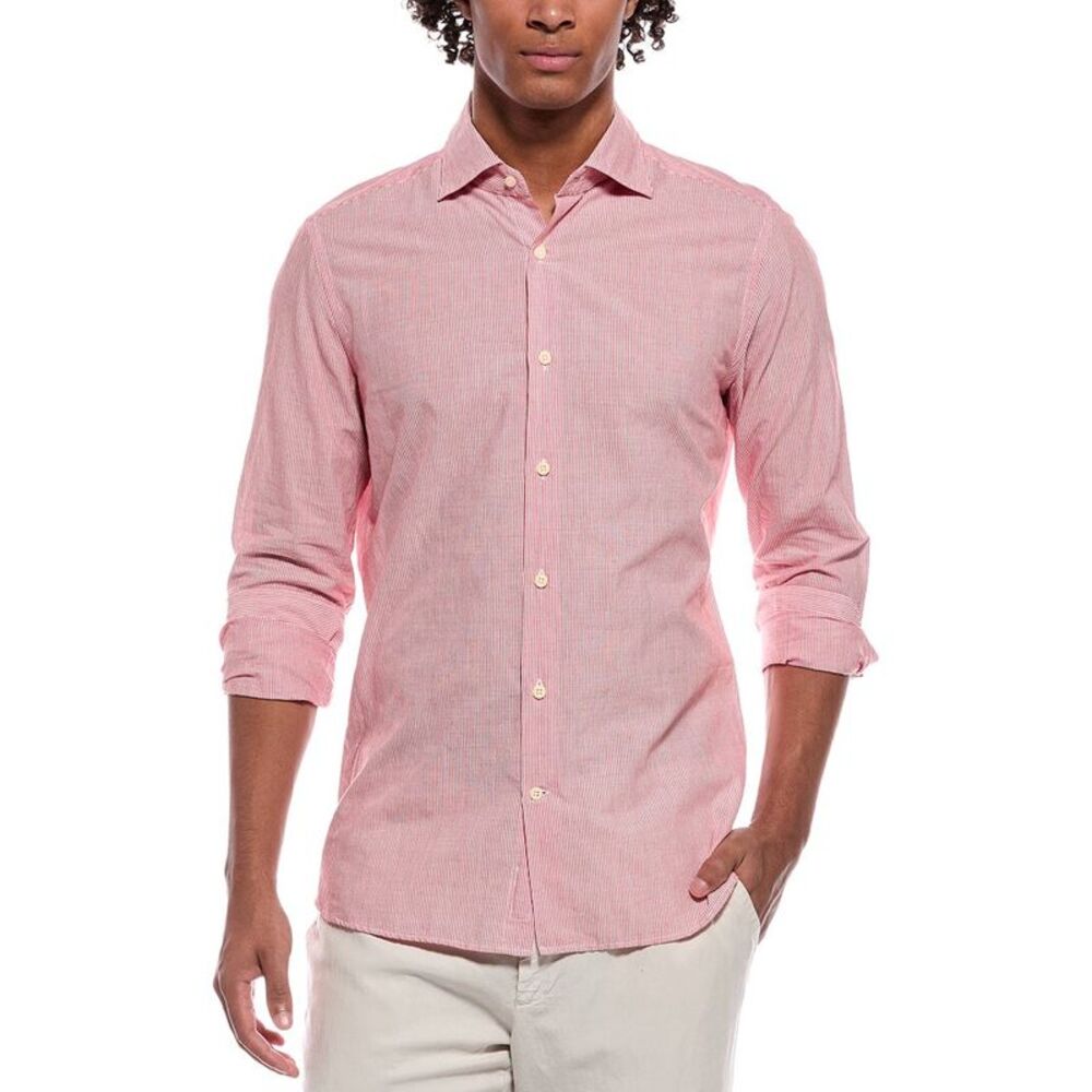 Slowear Mens  Stripe Shirt, Red